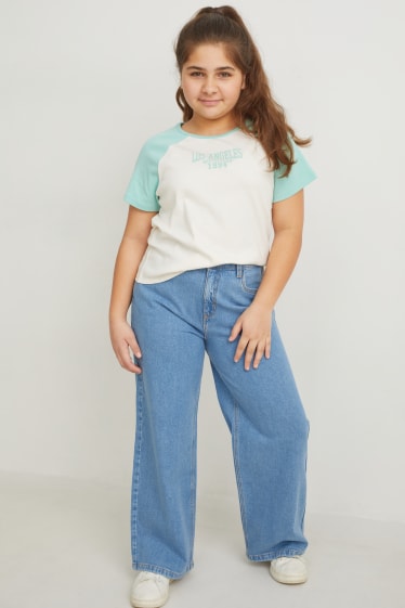 Kids Girls - Extended Sizes - Multipack 2er - Wide Leg Jeans - jeans-hellblau