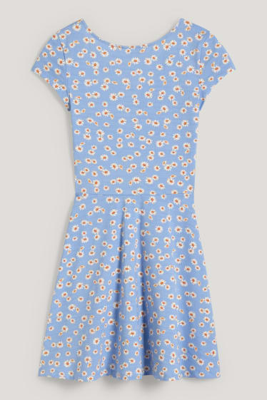 Clockhouse femme - CLOCKHOUSE - robe évasée - à fleurs - bleu clair