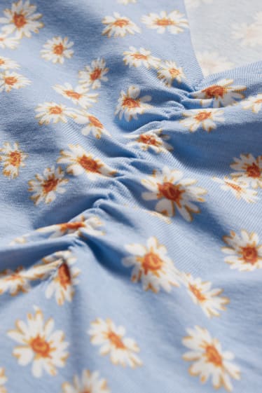 Clockhouse femme - CLOCKHOUSE - robe évasée - à fleurs - bleu clair