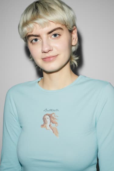 Exkluzivní online - CLOCKHOUSE - tričko - Bottičelliho Venuše - světle tyrkysová