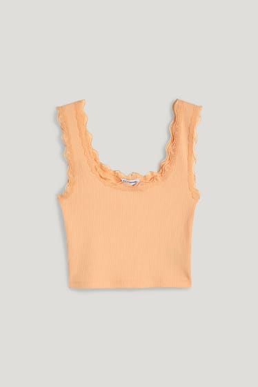 Clockhouse Girls - CLOCKHOUSE - top taglio corto - arancio chiaro