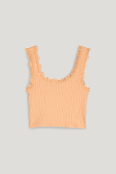 Clockhouse Girls - CLOCKHOUSE - top taglio corto - arancio chiaro