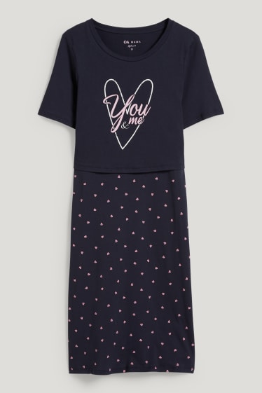 Women - Nursing nightdress - dark blue