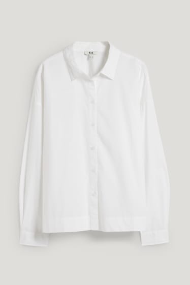 Dames - Blouse - oversized - wit