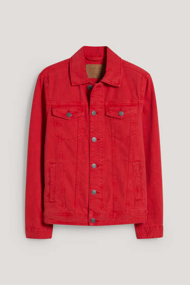 Hommes - Veste en jean - rouge