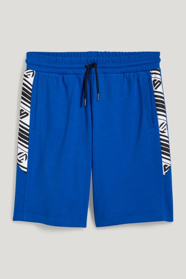 Uomo - Shorts in felpa - blu