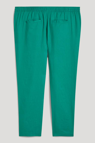 Donna - Pantaloni di lino - vita media - straight fit - verde chiaro