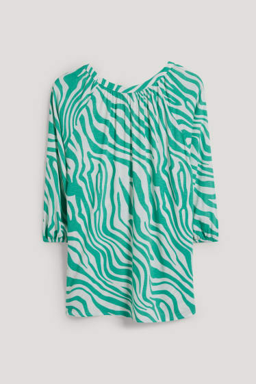 Women - Blouse - patterned - green / cremewhite