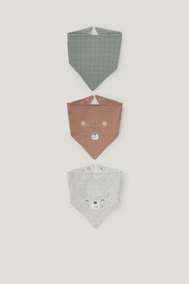 Baby Girls - Confezione da 3 - bavetta per neonati - grigio chiaro melange