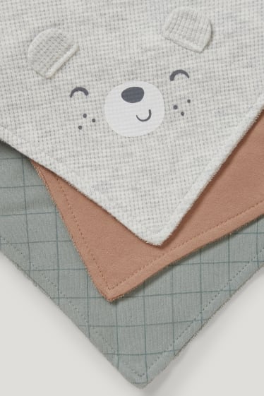 Baby Girls - Confezione da 3 - bavetta per neonati - grigio chiaro melange