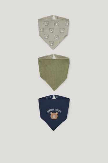 Bébé garçons - Lot de 3 - bavoirs - bleu foncé