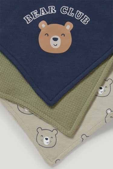 Bébé garçons - Lot de 3 - bavoirs - bleu foncé