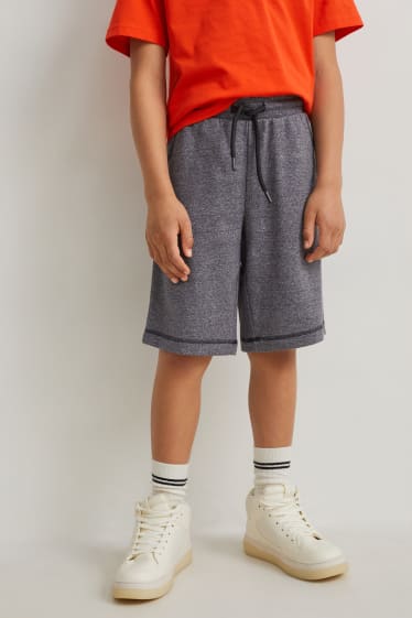 Băieți - Multipack 2 perechi - pantaloni scurți trening - gri melanj