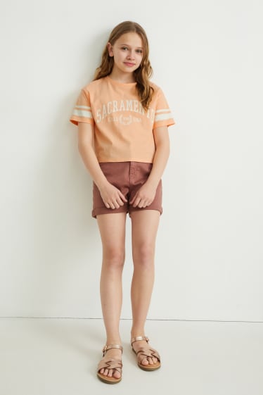 Kids Girls - Wielopak, 4 szt. - koszulka z krótkim rękawem - kremowobiały