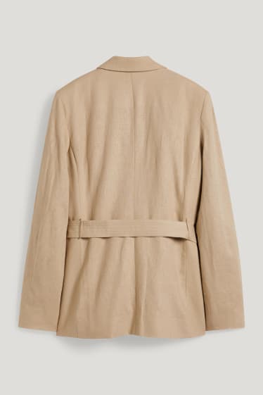 Dames - Blazer - relaxed fit - linnenmix - beige