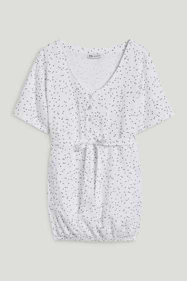 Femei - Bluză pentru alăptare - cu buline - alb