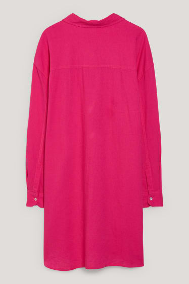 Damen - Bluse - Leinen-Mix - pink