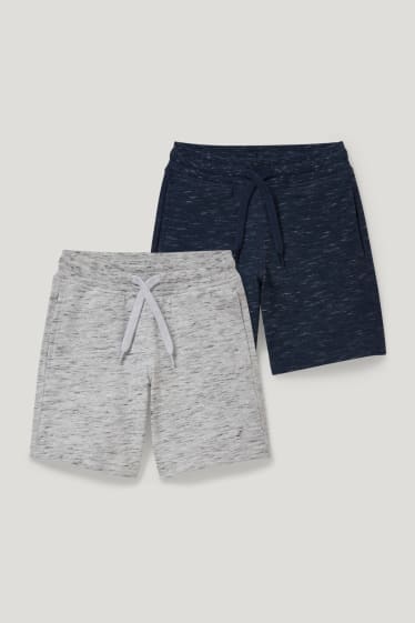 Toddler Boys - Multipack 2 perechi - pantaloni scurți trening - gri deschis melanj