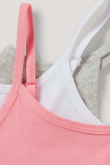 Filles - Lot de 3 - brassières - blanc / rose