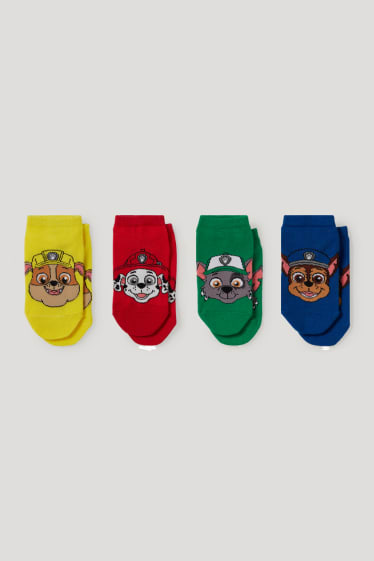 Niños - Pack de 4 - La Patrulla Canina - calcetines tobilleros con motivo - rojo