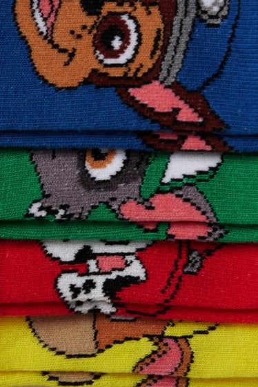 Niños - Pack de 4 - La Patrulla Canina - calcetines tobilleros con motivo - rojo