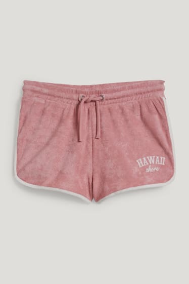 Kids Girls - Shorts van badstof - fuchsiarood
