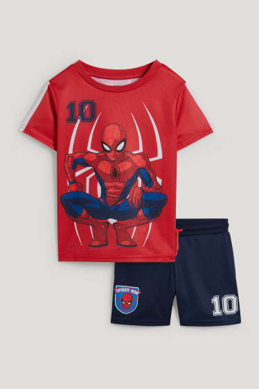 Exkluzivní online - Spider-Man - souprava - tričko s krátkým rukávem a šortky - 2dílná - červená