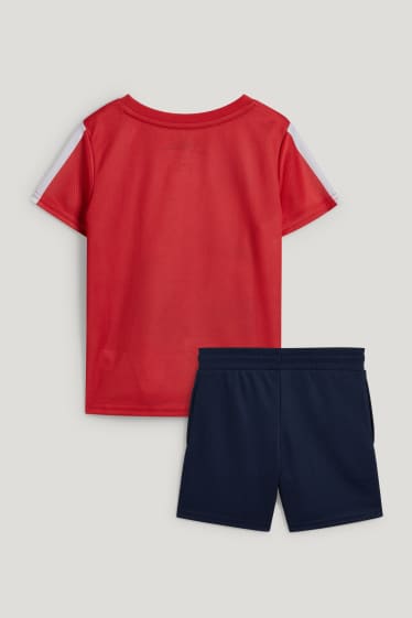 Exclusiv online - Omul-Păianjen - set - tricou cu mânecă scurtă și pantaloni scurți - 2 piese - roșu