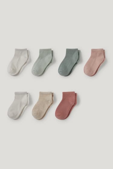 Bébé filles - Lot de 7 - chaussettes de sport pour bébé - blanc