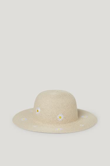 Clockhouse femme - CLOCKHOUSE - chapeau de paille - à fleurs - beige clair