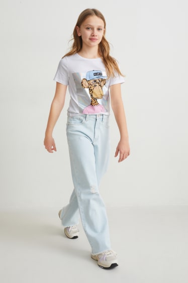 Bambine: - BORED APE - t-shirt - bianco