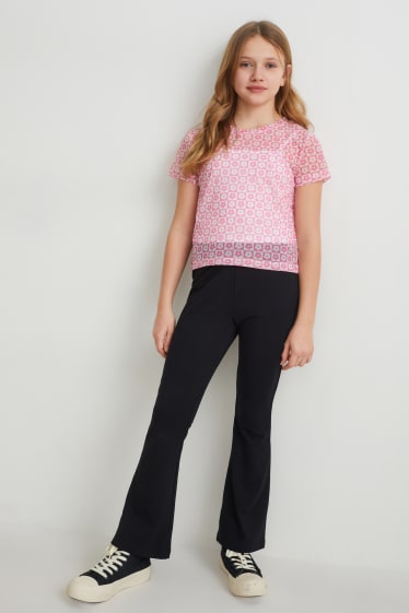 Filles - Ensemble - T-shirt et top - 2 pièces - rose