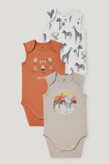 Baby Girls - Multipack 3er - Baby-Body - beige