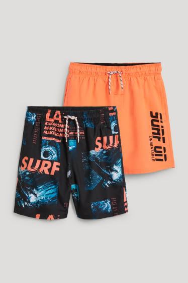 Garçons - Lot de 2 - shorts de bain - orange
