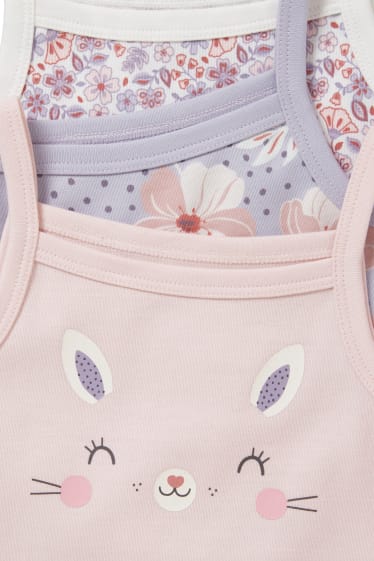 Baby Girls - Confezione da 3 - body per neonate - a fiori - rosa