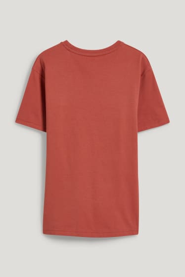 Reverskraag - T-shirt - donker oranje