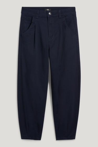 Dámské - Kalhoty - mid waist - tapered fit - tmavomodrá