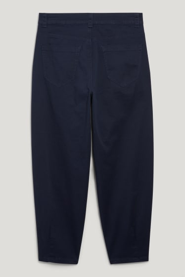 Dámské - Kalhoty - mid waist - tapered fit - tmavomodrá