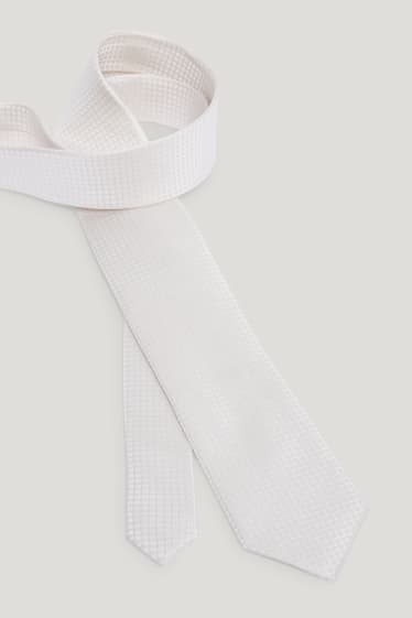 Hombre - Corbata de seda - beis