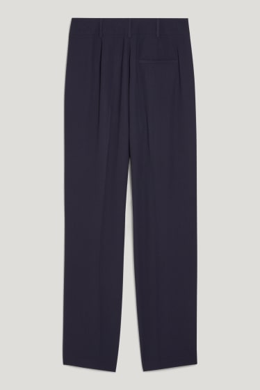 Femei - Pantaloni de stofă - talie înaltă - palazzo - albastru închis