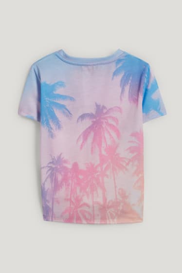 Kids Girls - Kurzarmshirt mit Knotendetail - rosa