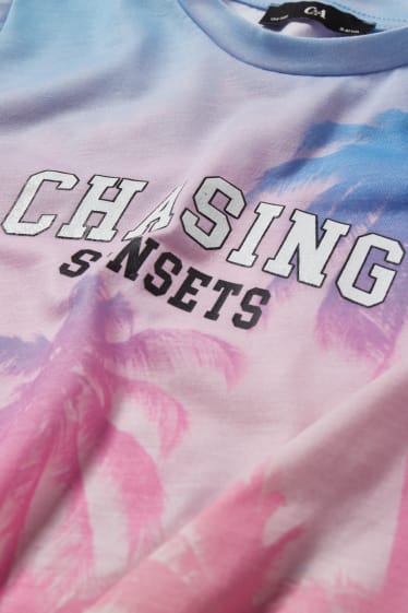 Kids Girls - Kurzarmshirt mit Knotendetail - rosa