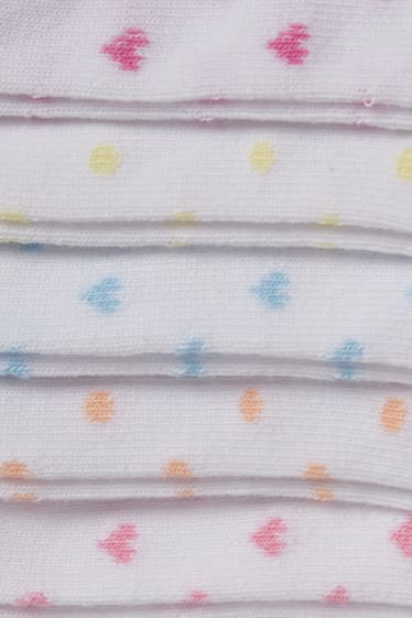 Toddler Girls - Confezione da 5 - calzini corti - con motivi - fucsia