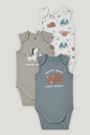 Baby Boys - Multipack 3er - Baby-Body - cremeweiß
