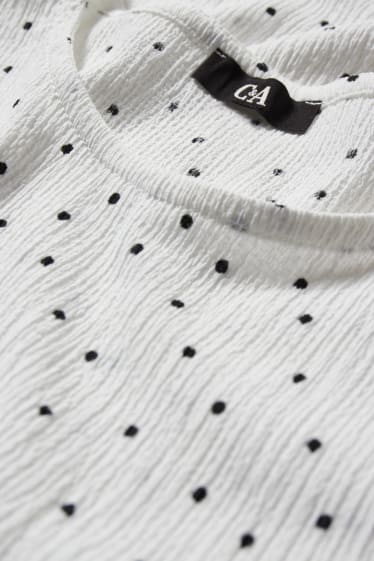 Damen - T-Shirt - gepunktet - weiß