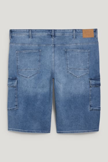 Herren XL - Jeans-Cargoshorts - LYCRA® - jeans-blau