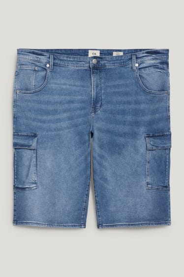 Herren XL - Jeans-Cargoshorts - LYCRA® - jeans-blau