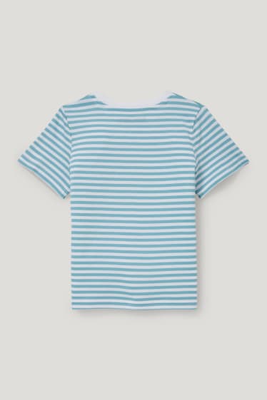 Toddler Boys - Super Mario - Kurzarmshirt - gestreift - weiß / hellblau