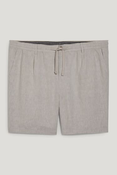 Caballero XL - Shorts - mezcla de lino - beige claro