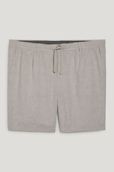Herren XL - Shorts - Leinen-Mix - hellbeige